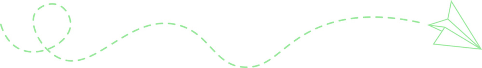 Dashed Line Paper Airplane Route