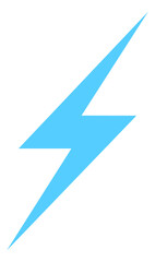 Blue flash symbol. Lightning strike icon. Electric power sign