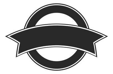 Round emblem with ribbon label. Blank logo template