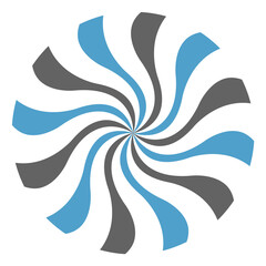 Color swirl logo. Blue and gray spiral shapes