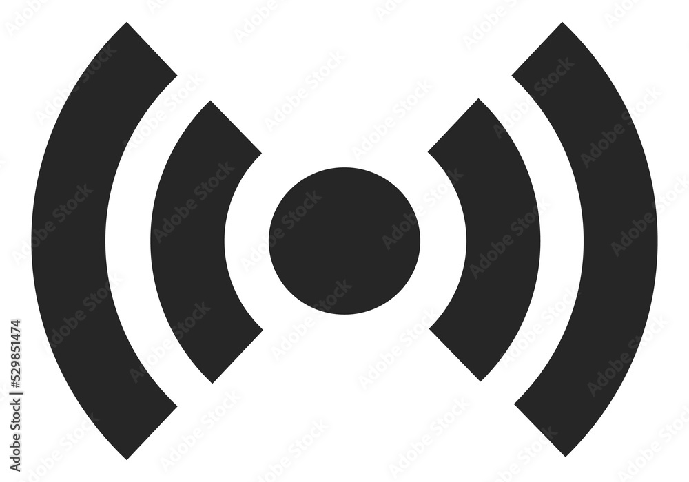Poster wireless signal icon. broadcast symbol in simple line style