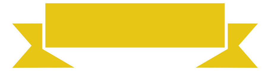 Golden decorative ribbon. Simple modern banner tag