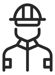 Fireman icon. Fire fighter avatar in line style