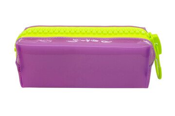 Cute pencil pen case container isolated on the white background