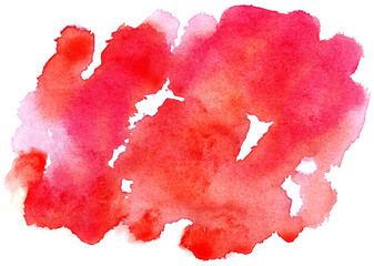 水彩テクスチャ　鮮やかな背景装飾　抽象的　赤色　滲み