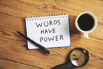 Words have power : text with coffee