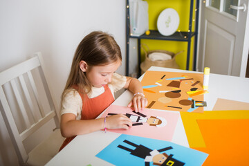 paper craft for kids. DIY american man made for thanksgiving day. create art for children.