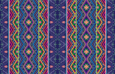 Ethnic monochrome seamless pattern. Background with Aztec geometric patterns. Print with a tribal theme. Fabric from the Navajo people. Abstract wallpaper in a modern style. Illustration in vector for