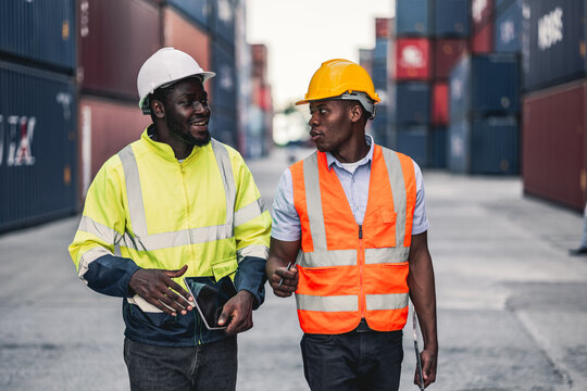 Container operator doing his daily routine inspection in the container yard.