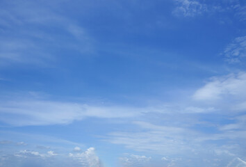 white clouds scattered in the sky,fluffy, puffy white clouds in a bright blue sky