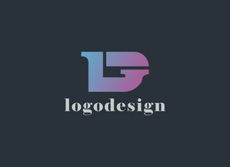 Abstract Initial Letter D or G Logo. Geometric Line Shapes Letter DG GD Isolated on Black Background. Suitable For Business and Branding Logos. Flat Design Vector Template Elements