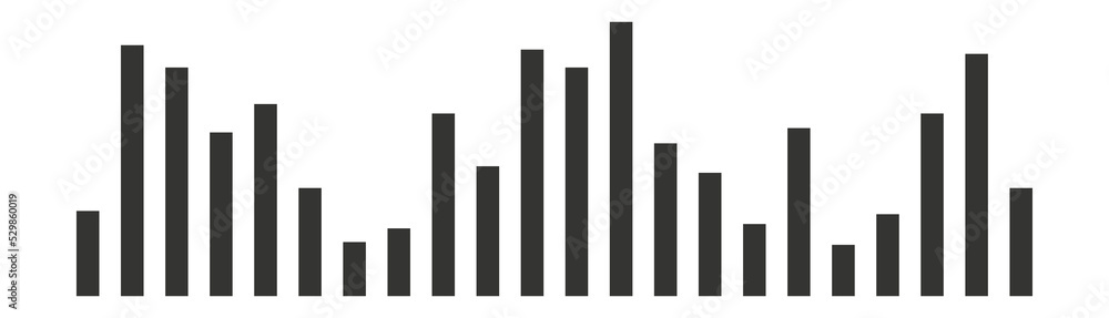 Poster bar histogram icon. simple black line style