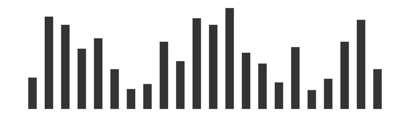 Bar histogram icon. Simple black line style