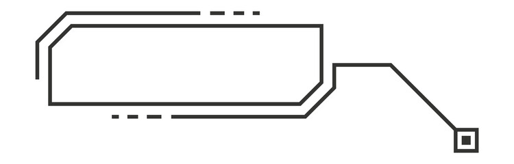 Info box in HUD style. Futuristic callout title. Digital interface