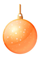 Sparkling glass ball. Golden christmas tree decoration