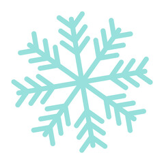 Blue snowflake icon. Winter cold sign. Snow element