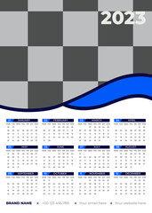  Calendar 2023 week start Sunday corporate design template vector. 