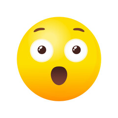 Emoji Surprised. Smiley expression emotes for like vector