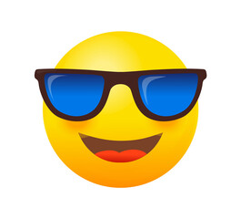 Emoji with Sunglasses. Reactions messenger for web icon vector