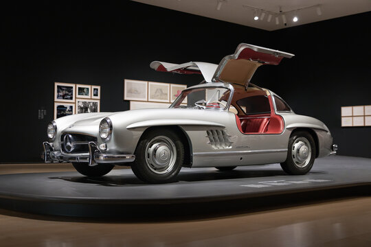 BILBAO, SPAIN-SEPTEMBER 10, 2022: 1955 Mercedes-Benz 300 SL Coupe