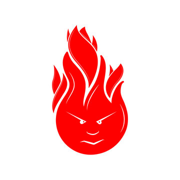 red angry fire flame design