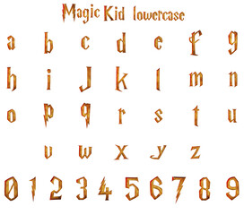 Magic Kid 3D alphabet on transparent background - obrazy, fototapety, plakaty