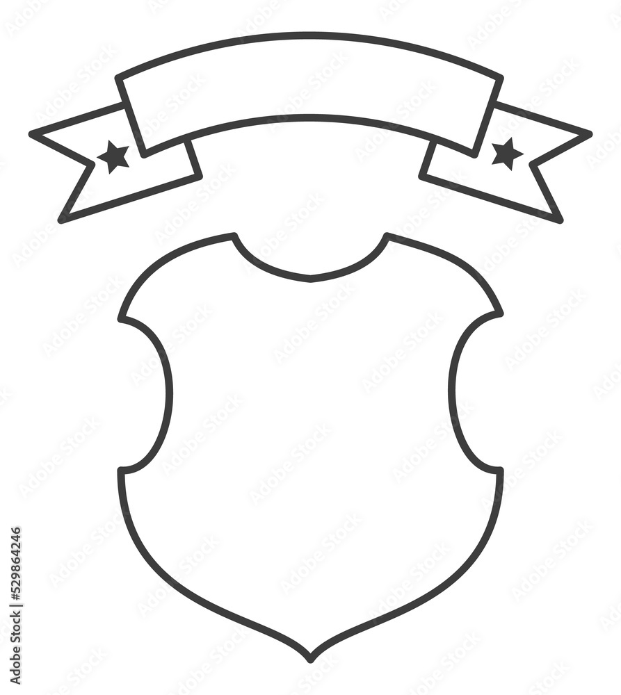 Canvas Prints label with ribbon template. blank shield emblem