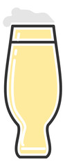 Light beer icon. Pale ale in ipa drinking glass