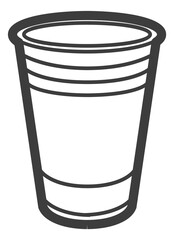 Plastic cup icon. Disposable drink container symbol