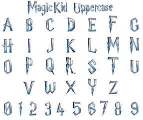 Magic Kid 3D alphabet on transparent background