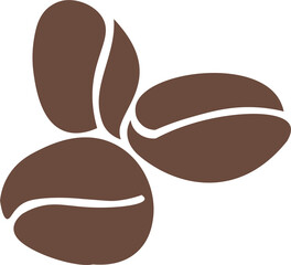  Flat coffee beans design. Caffeine sign. Silhouette coffee beans