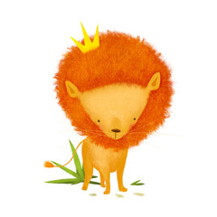 leo for child, illustration isolated on white  