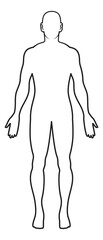 Human icon. Line body silhouette. Blank template