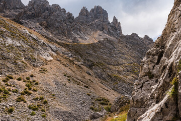 Aufstieg von Oberholz zur Gamsstallscharte, Latemar