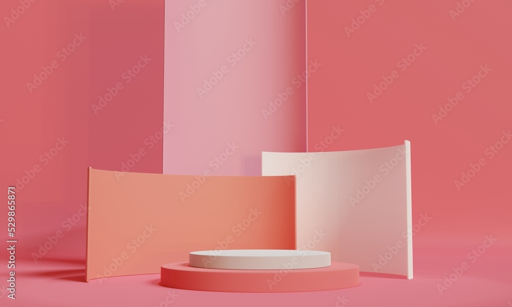 Poster 3d background products display pink podium scene