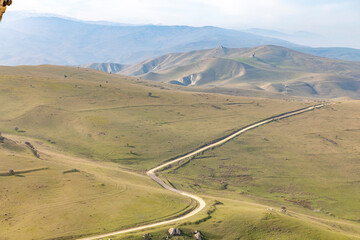 Beautiful view from Beshbarmak rock massif. Azerbaijan.