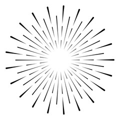 Sunburst or explosion isolated on white background. Vector illustration graphic.