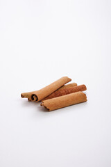 cinnamon sticks isolated on white background