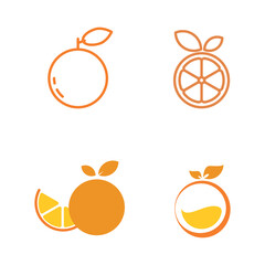 Set of Orange logo Vector illustration template design