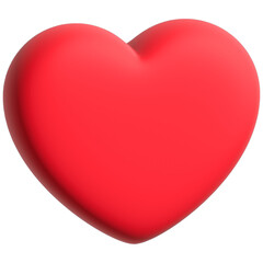 Red 3D Heart Icon. Soft Plump Heart Shape.