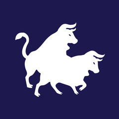 White bull logo template design 