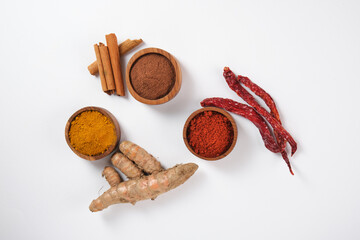 spices on white