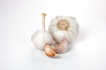 garlic on white background