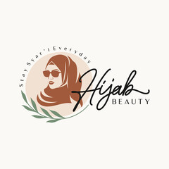 hijab fashion logo vector symbol