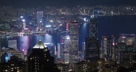 Obraz na płótnie Canvas Hong Kong city night