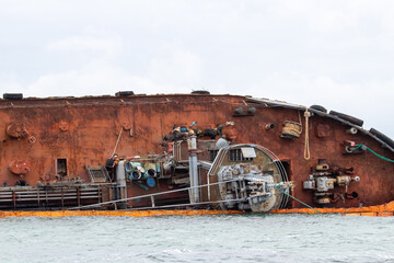 old boat in the port
