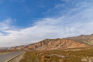 Garnet mountains of Khizi. Azerbaijan.