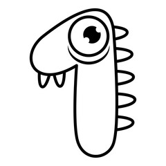 1.Funny Monsters Colorful Numbers, Cute Fantasy Aliens in the Shape of Numerals. Cartoon numbers from 0 to 9 icons are made in the form of human figures with big eyes and face. Arabic numerals. Vector