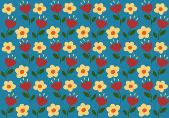 Floral abstract seamless patterns