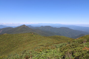 Fototapeta premium 2022年9月の栃木県の茶臼岳の登山